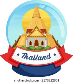 Bangkok Thailand Landmark Logo Banner illustration
