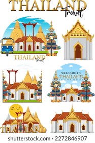 Ejemplo del logo emblemático Bangkok Thailand Landmark