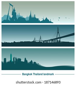 Bangkok Thailand landmark, vector Illustration.