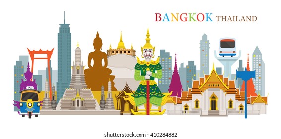 Bangkok, Thailand And Landmarks, Travel Attraction, Urban Scene