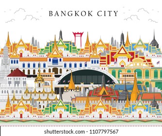 Bangkok in Thailand and Landmarks and travel place,temple,background