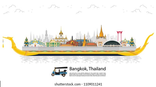 Bangkok in Thailand and Landmarks and travel place,temple,background