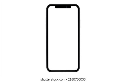 Bangkok, Thailand - MAR 12, 2020 : Smartphone mockup iphon frameless of Smartphone iPhone 12 Pro Max with blank screen for Infographic Global Business web site design app - Clipping Path