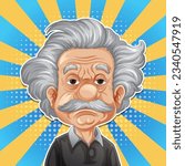 Bangkok, Thailand May 22, 2023. Caricature of Albert Einstein cartoon character illustration