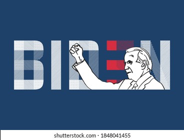 Bangkok THAILAND - Nov 5, 2020 : Illustration Of American Former Vice President And Presidential Candidate, Democrat Joe Biden For US Election With Text Biden For President 2020.