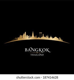 Bangkok Thailand Skyline Detailed Vector Silhouette