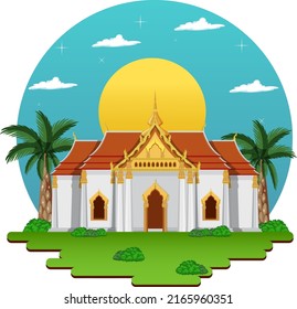 Bangkok Thailand With Temple illustration