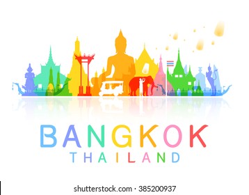 bangkok Thailand Travel. Vector and Illustration