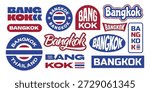 Bangkok Thailand typography stickers, patchs, badges, and logos collection. 