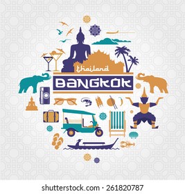 Bangkok - Thailand vector set