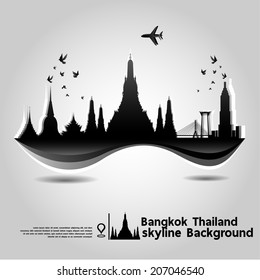 Bangkok, Thailand,skyline background,vector Illustration
