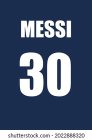 BANGKOK,THAILAND-AUGUST 8:Lionel Messi Name on Blue PSG Paris Saint German Background on August 9,2021