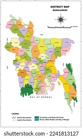 Bangladesh All 64 District Map