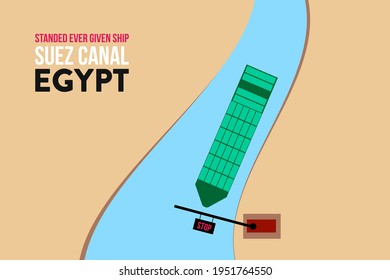 Bangladesh - April 08, 2021: After Suez Canal Blockage. Ever Given Container Cargo Ship Waits For A Permit By Canal Authority. 