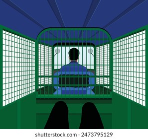 In: Bangladesh Auto Rickshaw Inside View. Drei-Rad-Vektorillustration.