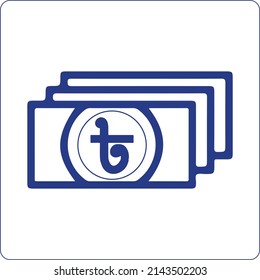Icono de la línea de pila de billetes de Bangladesh.