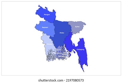 Bangladesh Bibhag Division Vector Map Their Stock Vector (Royalty Free ...