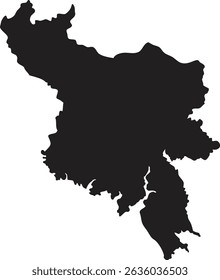 Bangladesh black map silhouette vector style with white background