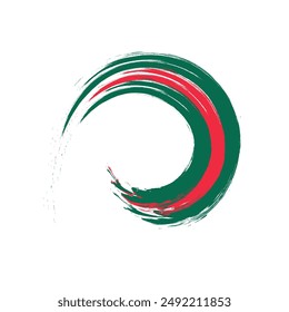 Bangladesh brush stroke flag vector  illustration round  for independence day 26 March celebration, poster, flyer, banner, sticker, badge, cover, social media isolated on white background