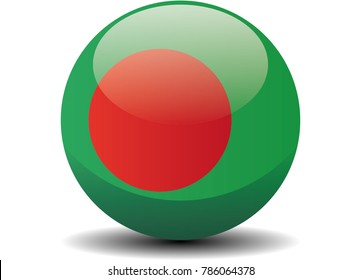 Bangladesh circle button flag background texture. Vector illustration.
