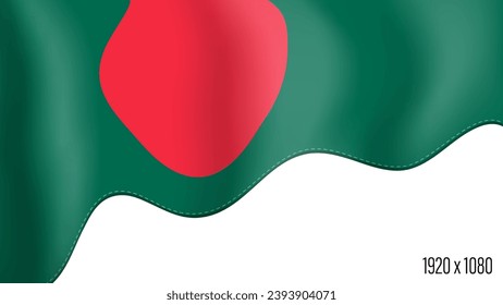 Bangladesh country flag realistic independence day background. Bangladesh commonwealth banner in motion waving, fluttering in wind. Festive patriotic HD format template for independence day