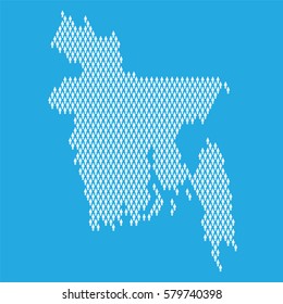 Bangladesh country map made up of people icons. Population concept