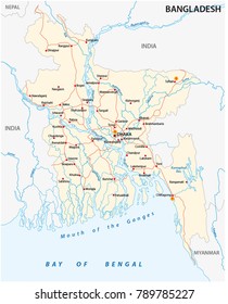 A bangladesh country road vector map