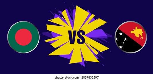 Bangladesh Cricket Match Faceoff with Papa New Guinea Fixture Concept Editable Vector