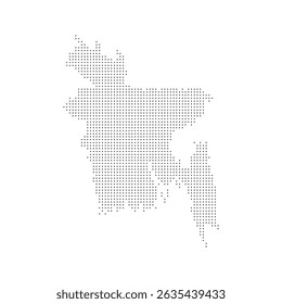 Bangladesh dotted halftone map isolated on white background. World maps circle. Global map vector illustration