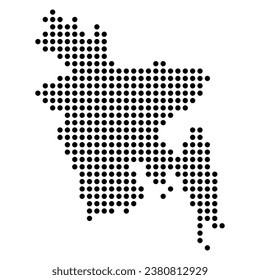 Bangladesh dotted map illustration. Vector design.