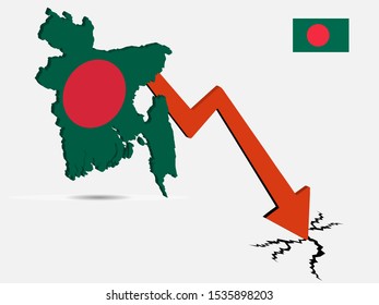 Vektor Stok Bangladesh Economic Crisis Concept Vector Illustration ...