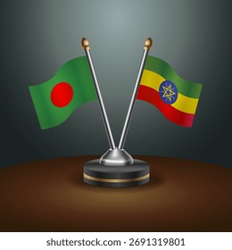 Tabela de Bangladesh e Etiópia sinaliza relação com fundo de gradiente. Ilustração de vetor