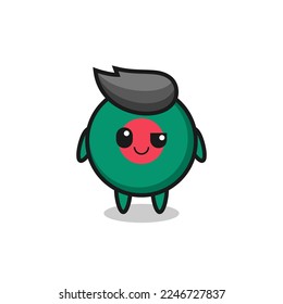 bangladesh flag badge cartoon with an arrogant expression , cute style design for t shirt, sticker, logo element