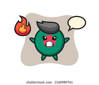 bangladesh flag badge character cartoon with angry gesture , cute style design for t shirt, sticker, logo element