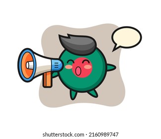 bangladesh flag badge character illustration holding a megaphone , cute style design for t shirt, sticker, logo element