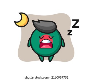 bangladesh flag badge character illustration sleeping at night , cute style design for t shirt, sticker, logo element