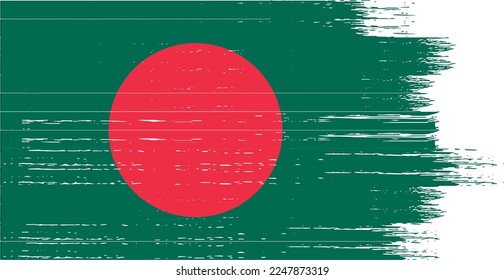 Bangladesh  flag with brush paint textured isolated  on png or transparent background,Symbol Bangladesh,template for banner,advertising ,promote, design,vector,top  win sport country