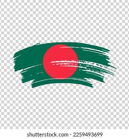 Bangladesh flag with brush paint textured isolated on png or transparent background, Symbol of Azerbaijan, template for banner, promote, design.