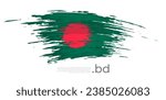 Bangladesh flag. Brush strokes, grunge. Stripes colors of bangladeshi flag on a white background. Vector design national poster, template, place for text. State patriotic banner of bangladesh, flyer