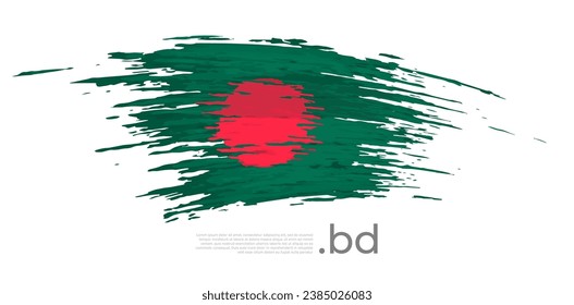 Bangladesh flag. Brush strokes, grunge. Stripes colors of bangladeshi flag on a white background. Vector design national poster, template, place for text. State patriotic banner of bangladesh, flyer
