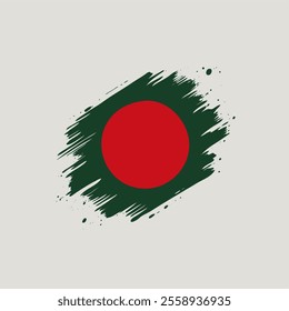 Bangladesh flag. Brush strokes, grunge. Stripes colors of bangladeshi flag on a white background. Vector design.