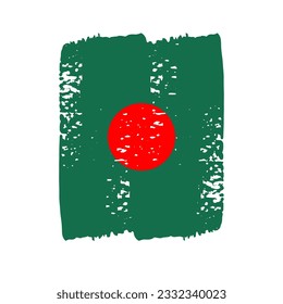 Bangladesh flag with brush strokes vector illustration independence day