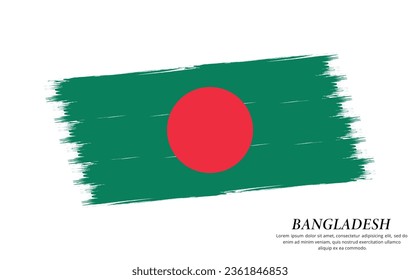 Bangladesh flag brush vector background. Grunge style country flag of Bangladesh brush stroke isolated on white background