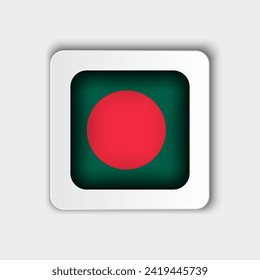 Bangladesh Flag Button Flat Design