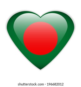 Bangladesh flag button on a white background. Vector illustration.