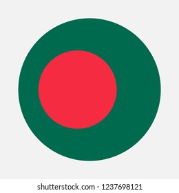 Bangladesh flag circle, Vector image and icon