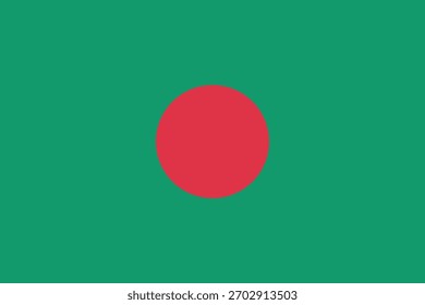 Flagge von Bangladesch, klare Linien, Vektorgrafik mit leicht erweichten Farben, 2 x 3 Proportionen