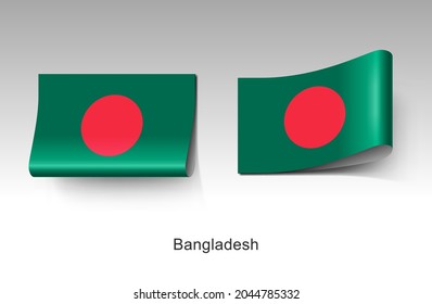 Bangladesh Flag Clothing Label Tag. Illustration Flag of Bangladesh Country in Asia. Fabric Label Tag Concept Vector.