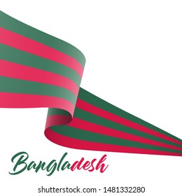 Bangladesh Flag Colors Bangladeshi Waving stripes Vector Background Vector Ribbon Flag 