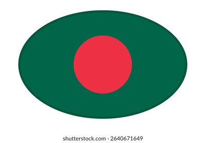 Bangladesh flag ellipse shaped. vector	
